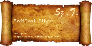 Szávai Tibor névjegykártya